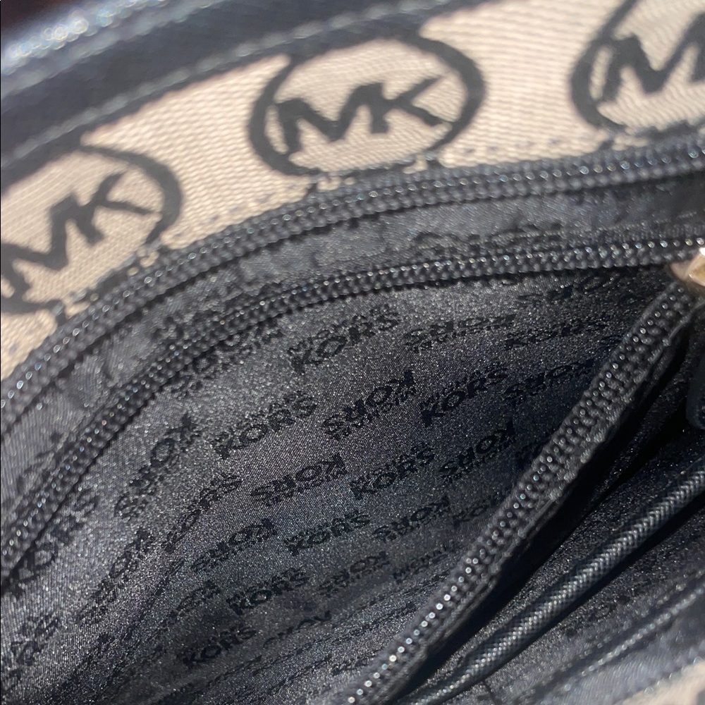 Michael Kors Monogram Black and Tan Crossbody Bag - Picture 7 of 17